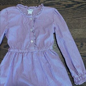 Crewcuts Striped Purple Dress with Ruffle Collar & sash size 7‎ k7160